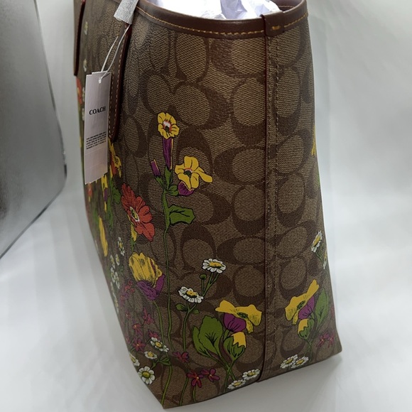 ❤️HP🪅NWT COACH CITY TOTE IN SIGNATURE CANVAS WITH GARDEN FLORAL PRINT - Picture 11 of 16